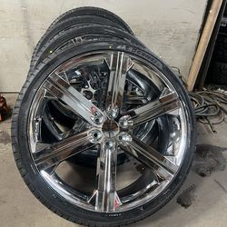 26 Inch 26s 26” Chrome Wheels Rims Tires
