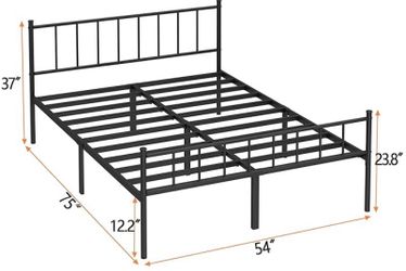 Black metal bed frame-full