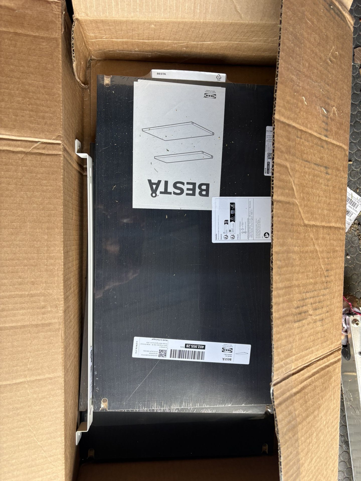3 Ikea Besta Dark Wood Shelves
