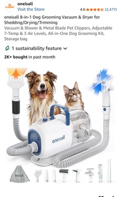 Oneisall 8-in-1 Dog Grooming Vacuum & Dryer Kit
