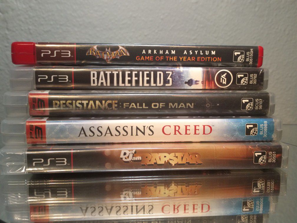 5 PS3 game lot - Bat Man DefJam Assassin's Creed Battlefield Resistance