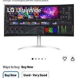 LG 40” UltraWide Curved Computer Monitor
