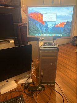 2008 macpro 2x3.0!xeon, 8 gb ram, 250 gb capitan comes with 24 in cinema display