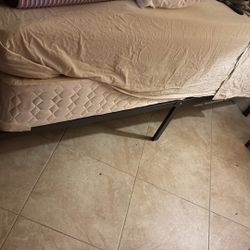 King Size Metal Bed Frame / King Bamboo Mattress / Two Full Size Box Springs