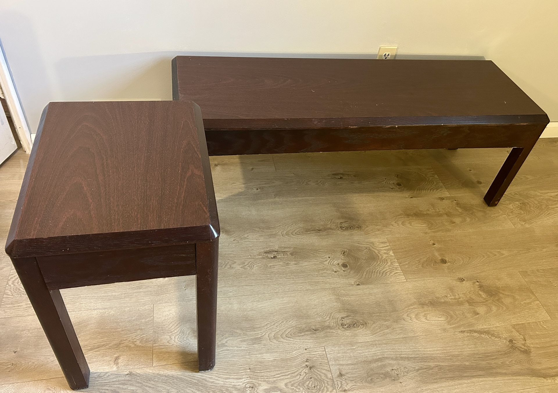 MCM Solid Wood Nightstand And Bench (price for both)