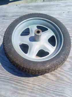 $35.00 3.80x10 Flat-free wheelbarrow tire in good shape