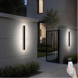 2pack 31.5” Dimmable Wall Outdoor Lights Wall Sconce with Remote Control, IP65 Waterproof