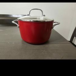 KitchenAid Hard Anodized Induction Nonstick Stock Pot/Stockpot with Lid, 8 Quart, Empire Red
