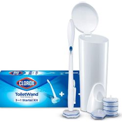 Brand New Clorox Toilet Wand Disposable Toilet Cleaning System - ToiletWand, Storage Caddy  