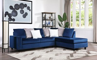 New Blue velvet Sectional Sofa