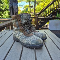 Vtg Rocky Gore-Tex Camo Hunting Boots Mens 10.5 EW Extra Wide Waterproof