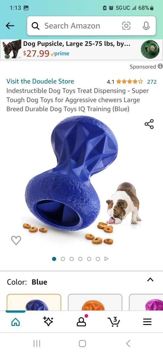 Indestructible Dog Toy Treat Dispensing