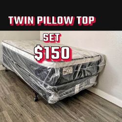 Twin Pillow Top Mattress And Box Spring Included 