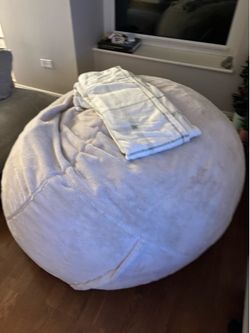 Cream beanbag chair