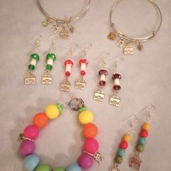 Harry Styles Harry's House Inspired Jewelry Earrings Bracelet Mushroom House 