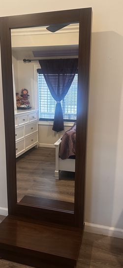 Wood frame mirror