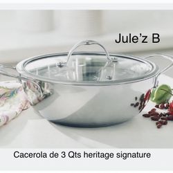 Princess House. Cacerola De 3 Qts Heritage Signature Nueva En Su Caja 