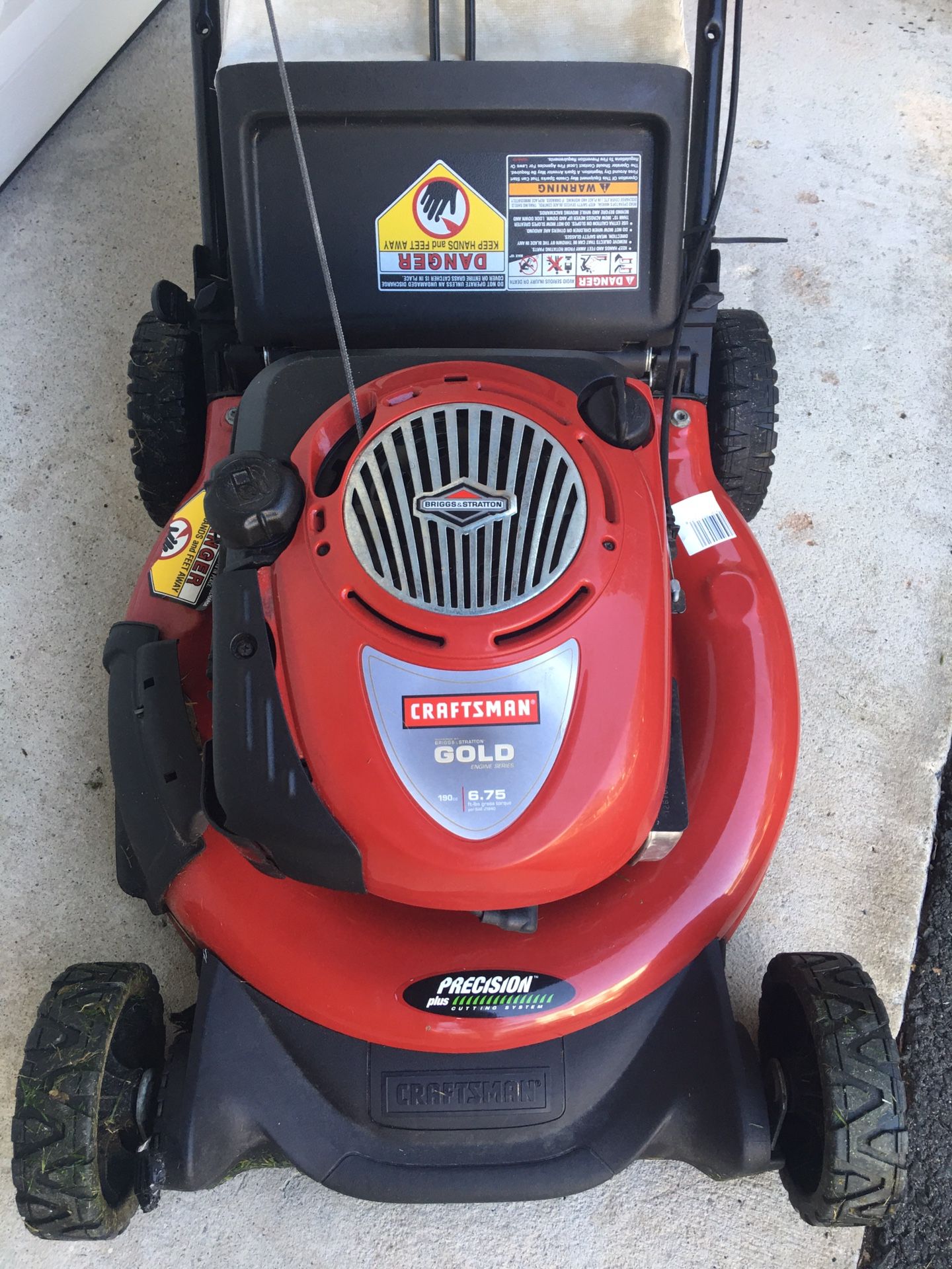 Craftsman Gold 6.75hp 190cc mower with bag