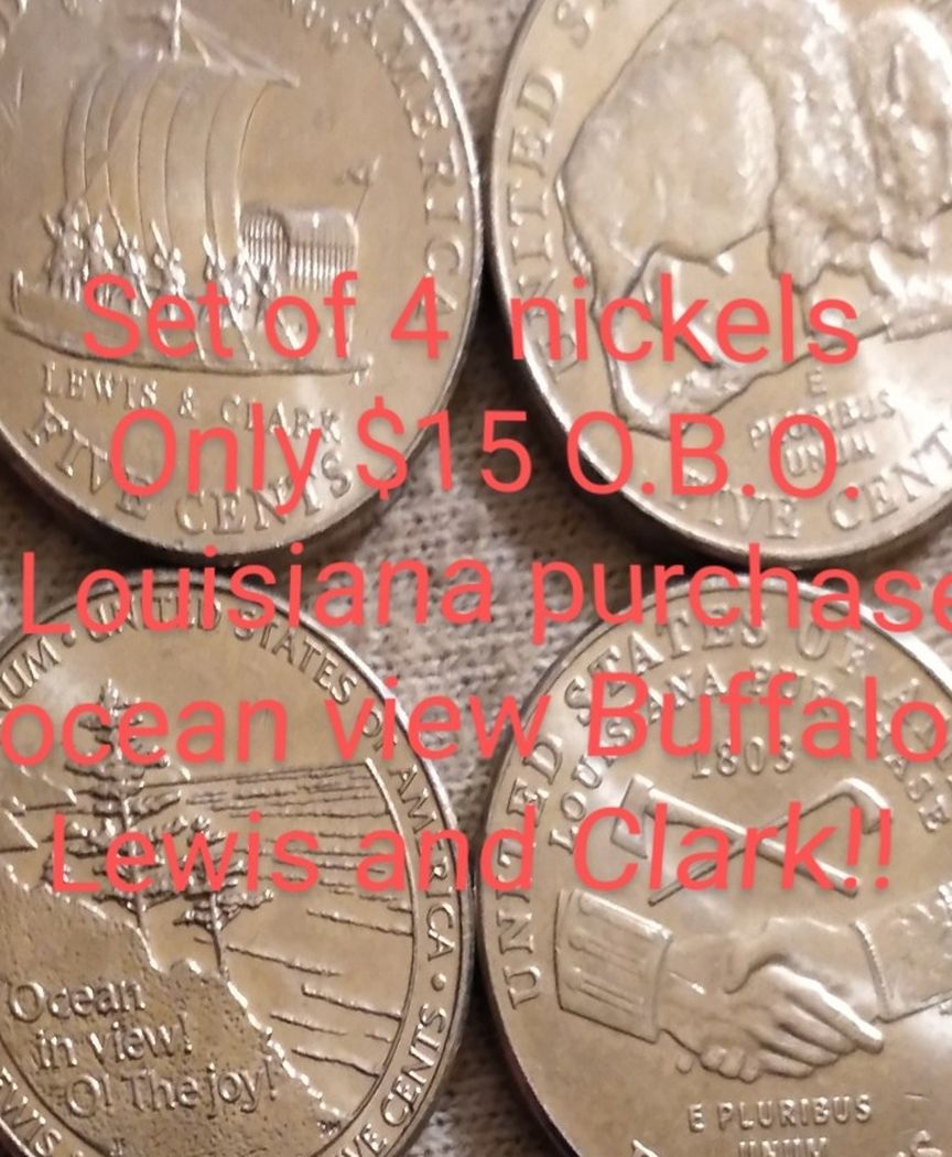 Set Of Four Nichols Anniversary Set From 2004 To 2005 Louisiana Purchase Lewis And Clark Buffalo Ocean View