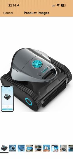C1 Cordless Robotic Pool Cleaner with 180Mins, Iron Gray Wall Climbing & Waterline Cleaning, Long Runtime, Dual Layers, Automatic Pool Vacuum with APP