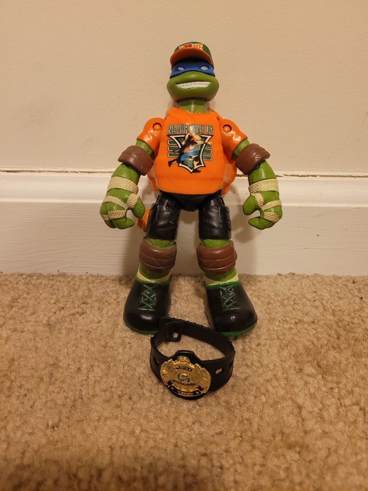 Teenage mutant ninja turtle leo as john cena