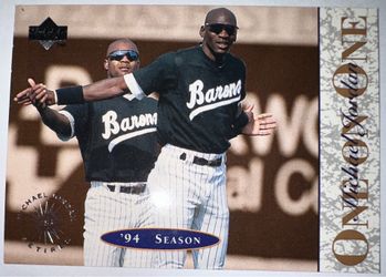 1995 Upper Deck #7 One on One Michael Jordan '94 Season Baseball Rookie Card