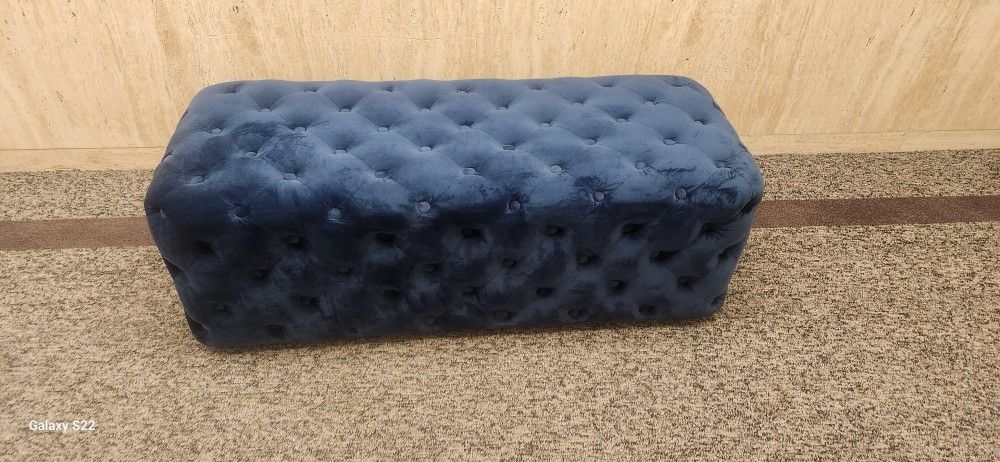 Velvet Tufted Ottoman 20x46x16