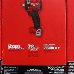 Milwaukee New 1/2” Compact Impact Wrench Fuel M18