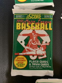 1991 Score Series 1 Baseball Cards Unopened 