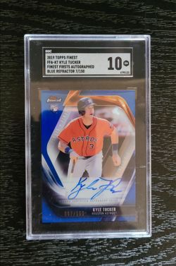 2019 Topps Finest Kyle Tucker RC Auto Blue 7/150 SGC 10 Gem Mint #FFA-KT