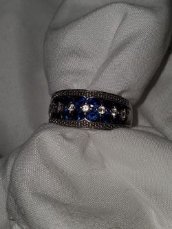 Blue Sapphire Sterling Silver Ring