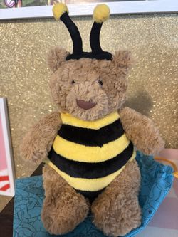 Authentic Jellycat Bartholomew Bee Bear With Bag
