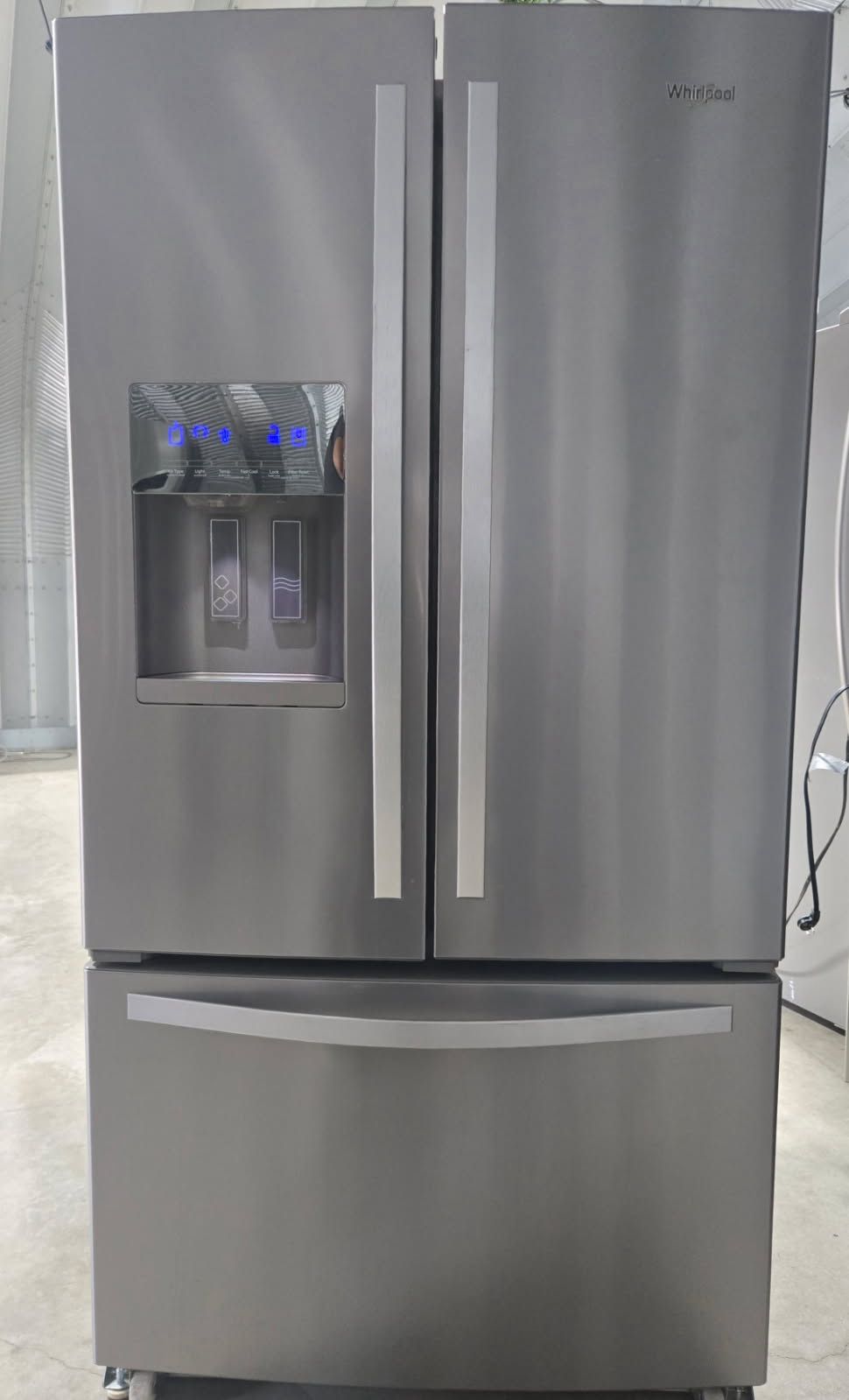 Gorgeous Whirlpool Stainless Steel 3-door French Door Refrigerator