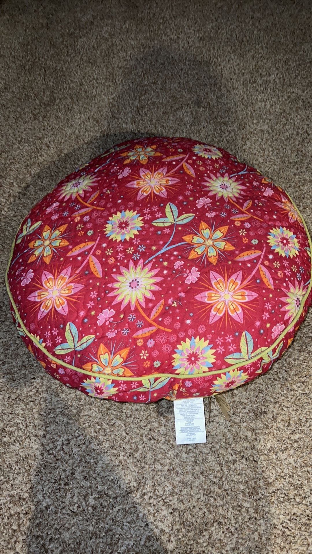 Pets on fifth pet bed pink with flowers 26” x 9”. Never used but has a brown stain on bottom. May come out hasn’t been pretreated or washed