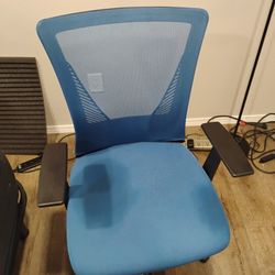 Comfortable Blue Office Chair W/ Back Support 