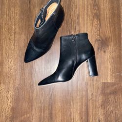 Antonio Melanie Black Leather Booties 