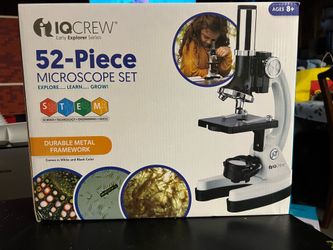 NEW…. IQCREW 52-Piece Microscope Set - Early Explorer Series - Ages 8+