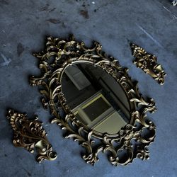 Vintage turner Mirror W/ Sconce Set