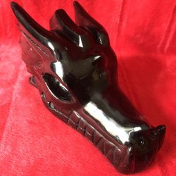 5.9” Black Obsidian Dragon Statue