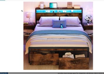 Queen size bed frame with night stands