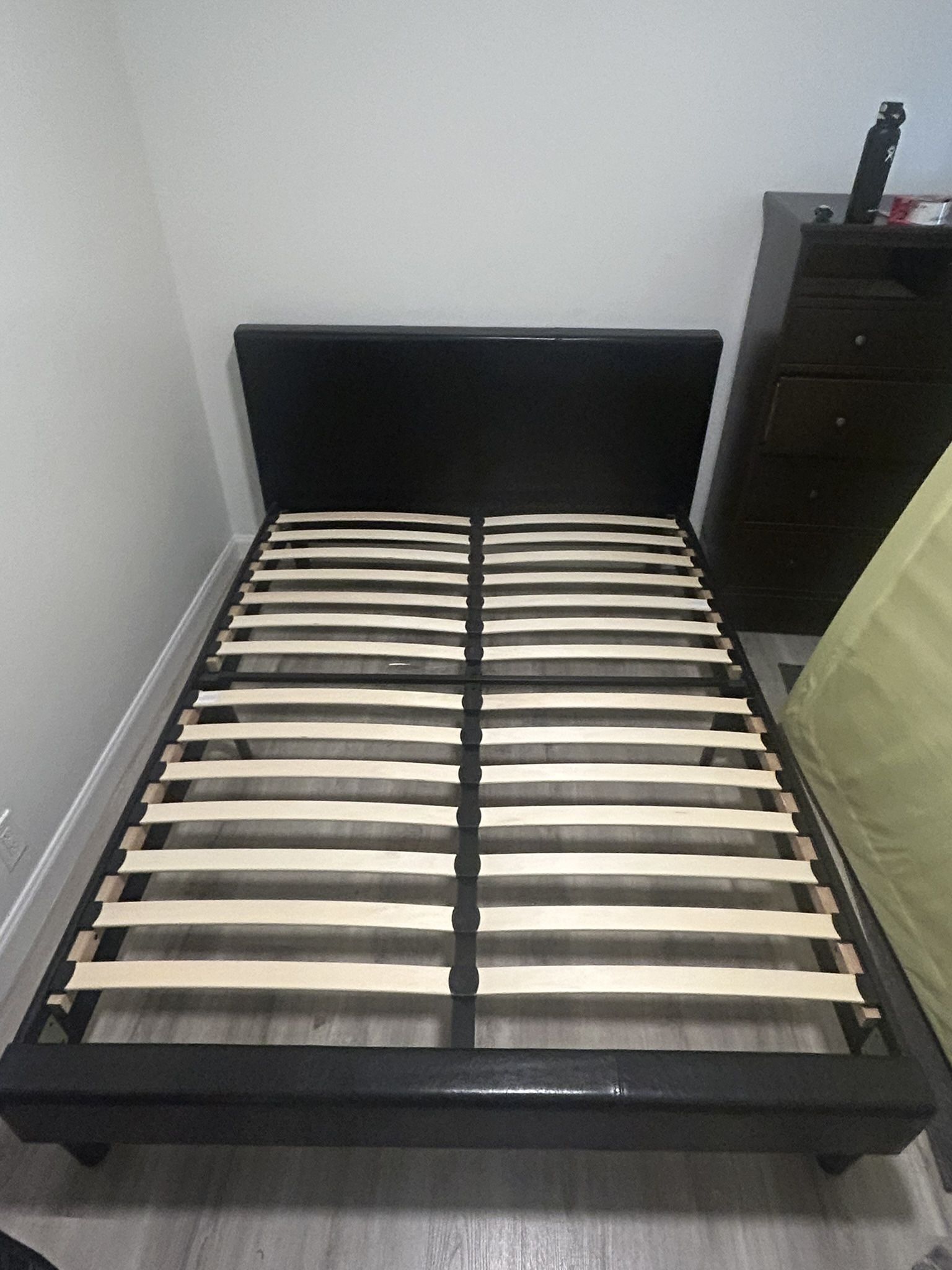 Queen Bed Frame - Black Faux Leather