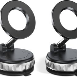 Brand New In Box Unopened   2-Pack Vacuum Suction Magnetic Phone Holder for Car Dashboard, Windshield - Hands-Free Strong Grip Mount with 360° Rotatio