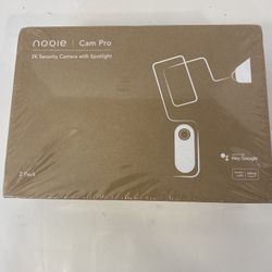 New Factory Sealed 2 Noole Pro Cam 2K Security Cameras, Wireless w/ Spotlight, Wi-Fi, Weatherproof