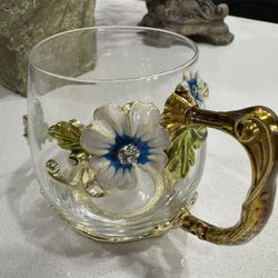 Ornate Teacup, Saucer, & Spoon