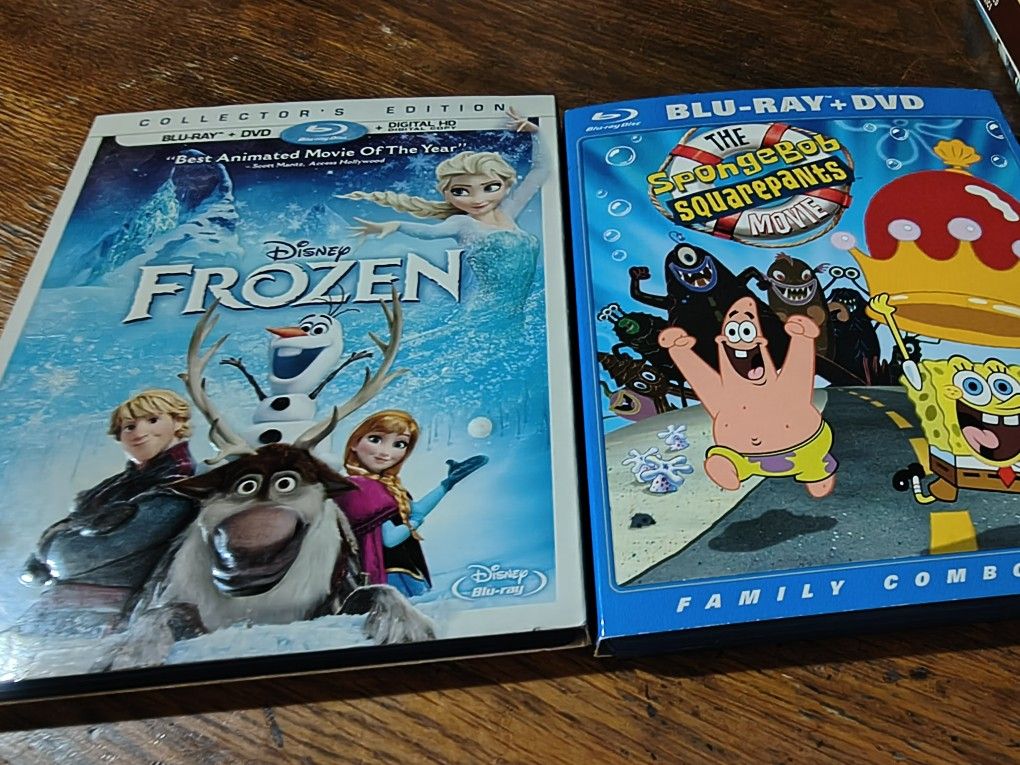 4 Dvd's, Frozen, Rio, SpongeBob And Charlie Brown 