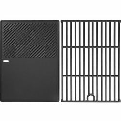 Hisencn 17" Cast Iron Cooking Grate and Griddle Replacement for Nexgrill 4 Burner P  S, Replacement Parts for  720-071