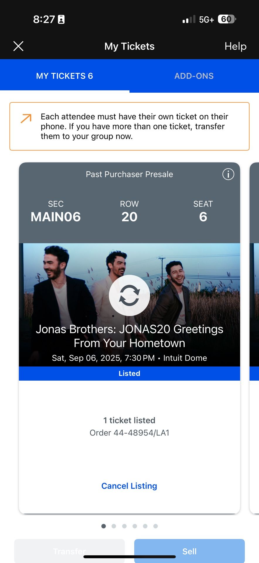 6 Jonas Brothers tickets