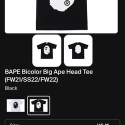 bape bicolor big ape head tee