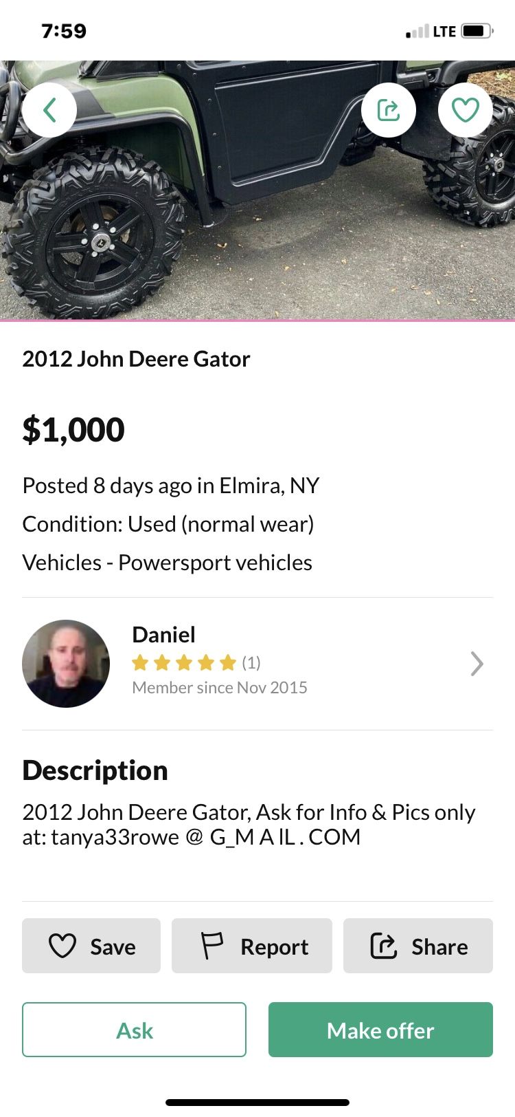 BEWARE OF EMAIL SCAMS ON THIS SITE