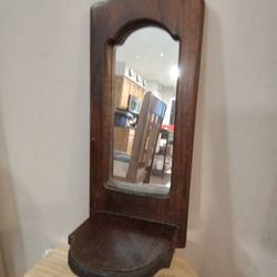 Vintage Wooden Mirror Shelf